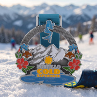 Médailles personnalisées en métal ajouré, en alliage de zinc émaillé, pour marathon, ski, compétitions sportives, récompenses et souvenirs d'événements