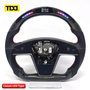 พวงมาลัยคาร์บอน TDD LED แบบกำหนดเอง หุ้มหนัง สำหรับ Tesla Model S/Y/3 ผลิตตามสั่ง - Product Image 3