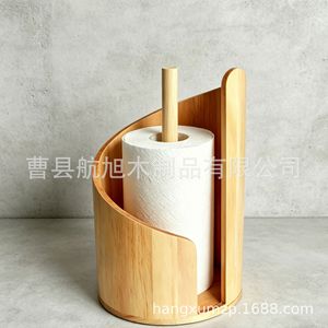 Solid Wood Countertop <b>Paper</b> Towel Holder Natural Color 26x16cm <b>Kitchen</b> Storage Rack For Home Restaurant Coffee Shop - Product Image 4