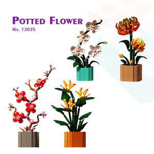 Blocco 13035 di <span class=keywords><strong>fiori</strong></span> Desktop decorazione camera da letto in vaso modello di fiore assemblare <span class=keywords><strong>Puzzle</strong></span> blocco blocco blocchi di mattoni giocattolo all'ingrosso - Product Image 1