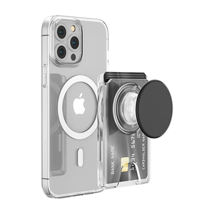 Portefeuille magnétique translucide Xunhao, porte-cartes de crédit personnalisé, support réglable Msafe Pops Grip, étui fin pour iPhone PC, cadeau - Product Image 1