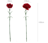 Fleur artificielle de carnation en tissu hydratant au toucher réel, vente en gros d'usine, pour la décoration de la maison et des événements, cadeau de la Fête des Mères