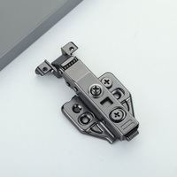 Charnière réglable tridimensionnelle noire pour porte vitrée avec amortissement, pour porte de placard ou de dressing