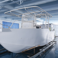 Bateau de pêche en aluminium robuste Kinocean, console centrale, pour les sorties en haute mer