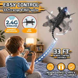 Dwi Dowellin RC Wall Climbing Gecko, Rechargeable Wall Crawler <strong>Lizard</strong> for Kids Toys, 360&deg; Rotating <strong>Remote</strong> <strong>Control</strong> Robot - Product Image 5