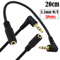 Haute qualité 3.5mm à angle droit 3 pôles 2 anneaux Audio stéréo mâle femelle DC3.5 Pulg Jack câble d'extension paire torsadée caméras voitures