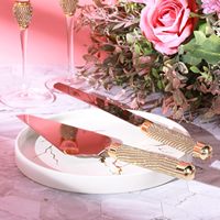 Set pisau pemotong kue pernikahan, kelas profesional mewah Stainless Steel Server yang dapat digunakan kembali dan pisau Kombo untuk acara resepsi