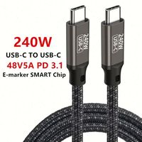 Cable USB de Carga Rápida para Laptop, 240W PD Tipo C, Trenzado de Nailon, Carga Rápida, Transferencia de Datos de 480Mbps, Directo de Fábrica OEM