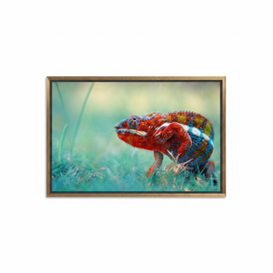Modern Chameleon Print Canvas: Vibrant Reptile Artwork Decor,<b>GOLD</b> <b>FRAMED</b> CANVAS - Product Image 2