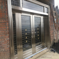 Portes d'entrée de sécurité modernes en acier inoxydable personnalisables en gros pour la protection des villas et des maisons