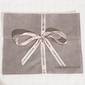 Busta di velluto grigio di alta qualità custodia per imballaggio di scarpe con Logo personalizzato stampato per capelli borsa custodia in velluto - Product Image 3