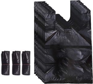 <b>Small</b> <b>Black</b> Plastic T-Shirt <b>Bags</b> with Handles for Grocery Shopping Convenient Plastic <b>Bags</b> - Product Image 6