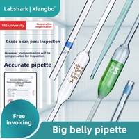 Pipettes Xiangbo compte-gouttes en verre épaissi paille de ventre de graisse 10ml/25ml/50ml/100ml Pipette standard unique Pipettes de qualité