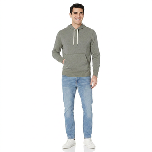 Wholesale Polyester/Cotton Men's Regular Fit Fleece Pullover Hoodies Plus Size Solid Front Quick Dry Breathable Winter Best - Product Image 1