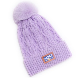 Gorro de punto de otoño e invierno para mujer con letras bordadas, patrón de punto trenzado, gorro grueso y cálido para la cabeza - Product Image 6