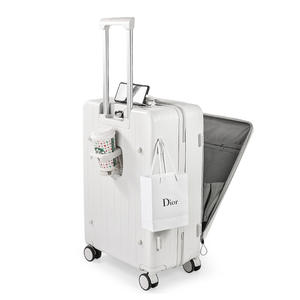 Valise Aimu 20 pouces pour femme, couleur unie, roues pivotantes, ouverture frontale, grande taille, avec serrure, pour les voyages de loisirs - Product Image 1