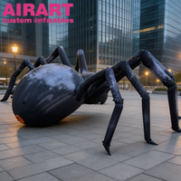 Poule noire gonflable sur le thème de l'horreur, araignée décorative personnalisée pour Halloween, insecte grimpeur pour décoration.