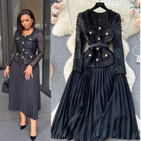 Col carré plissé en dentelle avec perles et boucle métallique de haute qualité pour femme, style féerique