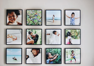 20x20CM(8x8 pulgadas) logotipo personalizado felicidad regalo foto marco Mixtiles pared pegajoso Restickable marcos de fotos - Product Image 3