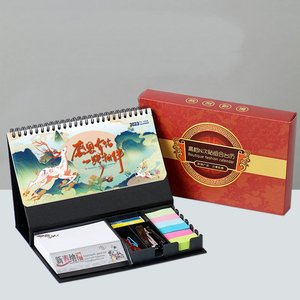 Stampa personalizzata della scatola del calendario da tavolo a spirale per poster con blocco note Memo e cucitrice - Product Image 2