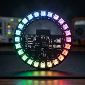 Placa de Anillo LED RGB <span class=keywords><strong>ESP32</strong></span> C3, Círculo de Luz WS2812B Direccionable de 24 Píxeles con Controlador Integrado para Modificación de Cajas de PC, Iluminación Ambiental DIY - Product Image 3