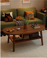 Table basse de salon en bois avec rangement, style antique, taille personnalisable pour hôtel et appartement
