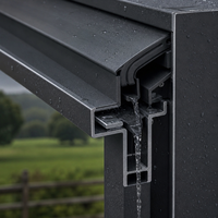 Pérgola Motorizada Impermeable de Aleación de Aluminio Ecológica con Sistema de Techo de Lamas para Patio Rural y Drenaje Integrado por Canaletas