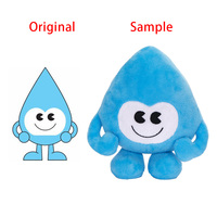 Porte-clés en peluche goutte d'eau bleue, taille personnalisée, accroche-sac doux en forme de goutte d'eau, porte-clés en peluche dessin animé en forme de goutte d'eau, OEM/ODM acceptés