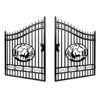Clôture en fer forgé antirouille, galvanisée à chaud, revêtue de poudre, panneaux de clôture décoratifs en fer pour villa, jardin, cour