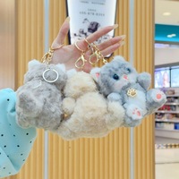 Porte-clés en peluche chat persan de dessin animé mignon, pendentif de sac en tissu doux, chat siamois, jouet à griffer, vente en gros