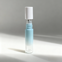 Flacon en verre à bille rechargeable personnalisé en gros, noir et blanc, avec bouchon à vis, pour parfum de voyage, soin de la peau, huile essentielle
