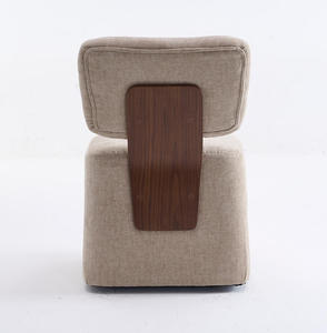 Silla de Comedor Moderna con Base de Madera Sólida, Tapizada en Tela, para Bar, Sala de Estar - Product Image 4