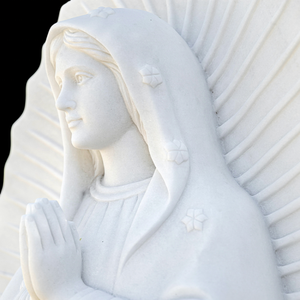 Prestigiosa decorazione di spazi religiosi e domestici splendidamente scolpito pietra bianca grandi statue all'aperto vergine maria - Product Image 3