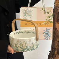 Corbeille à fruits portable en porcelaine, motif végétal pastoral rétro haut de gamme, style luxe léger, pour table basse et plateau de thé de l'après-midi
