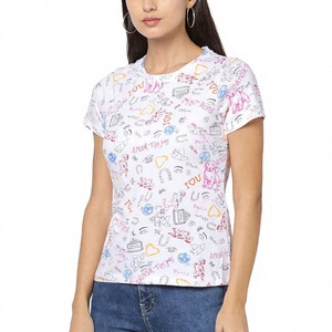 Offre en gros – Livraison DDP – T-shirt d'été ample et respirant pour femme, col en V, personnalisable avec design vierge et option logo sur mesure - Product Image 1