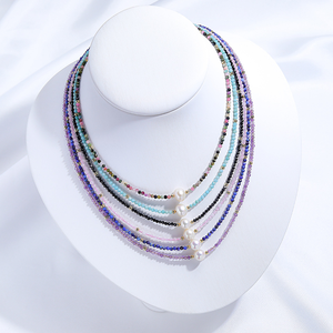 Collar de Cuentas Multicolor con Perla Natural de Agua Dulce, Joyería de Moda para Mujer, Regalo para Fiestas - Product Image 1