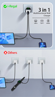 Chargeur rapide PD 23W Chargeur sans fil essentiel Compatible QC3.0 1 Type-C 1 Port USB OCP pour les professionnels occupés EU Home GAN
