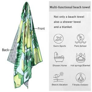 Serviette de plage en microfibre tissée antimicrobienne à séchage rapide et sans sable avec logo personnalisé - Tissu recyclé Repreve - Product Image 2