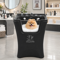 Station de lavage ergonomique surélevée en acrylique pour animaux de compagnie, à sortie rapide et anti-fatigue
