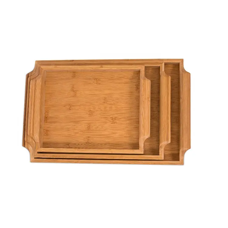 Smooth Wooden Tray are Used to Store Fruit and Vegetable Snacks in the Family Kitchen