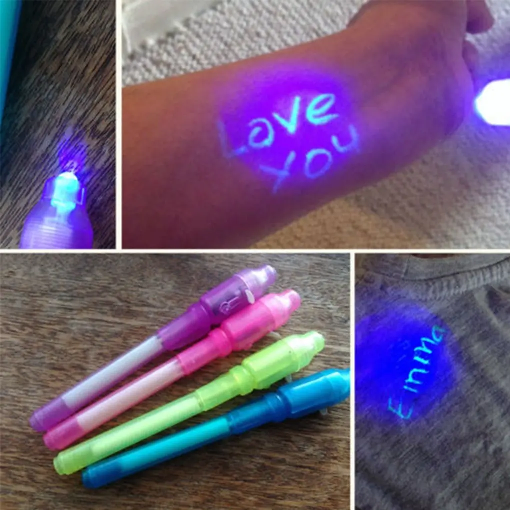 Promozionale penna invisibile penna a inchiostro UV penne a luce UV con puntatore Laser pennarelli e evidenziatori