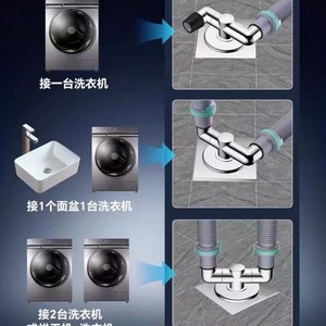 Conector de Suelo en T para Lavadora, ABS Cromado, 90 Grados, Antiolor, Anti-Desbordamiento, Trampa de Tubería Horizontal - Product Image 5