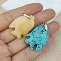 Nouveau pendentif en cristal naturel sculpté, motif poisson tropical rouge, collier personnalisé, jade jaune transfrontalier