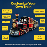 Train touristique sans rails multi-passagers pour activités de plein air, mini-train à vapeur Dotto pour la visite des sites touristiques, idéal pour les stations balnéaires et les villes de vacances