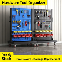 Étagère mobile porte-outils en panneau perforé, organisateur de vis pour atelier, support d'entretien, chariot à outils, présentoir