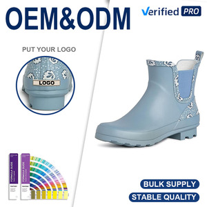 Custom Logo Women Mid Cut Waterproof Natural Rubber Rain <strong>Boots</strong> <strong>Ankle</strong> Garden Work <strong>Boots</strong> OEM Manufacturer <strong>Wellington</strong> <strong>Boots</strong> - Product Image 3