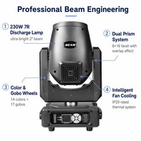 Luz Móvil de Cabeza Beam 7R de 230W, Mini DMX512 16CH 540, desde Almacén de EE. UU. °   Panel de 14 Colores y 13 Gobos para Escenarios, Conciertos, Clubes y Teatros