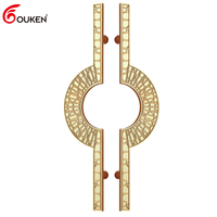 Poignées de porte de luxe Grand Pull, design élégant, pour portes en verre, finition haut de gamme, en laiton, pour villas et hôtels