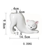 Creative mignon queue de chat colonne pot de fleur en céramique transfrontalier dessin animé animal créatif succulent singe queue colonne cactus