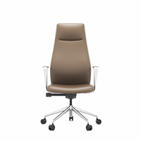 Chaise de bureau exécutive moderne en cuir, directement de l'usine, nouvelle, personnalisable, à dossier haut, pivotante, ergonomique, réglable en hauteur, en métal